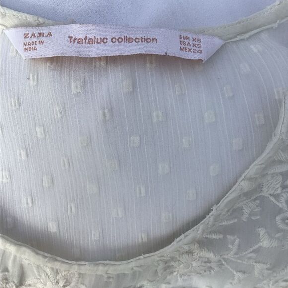 Zara Trafeluc Collection White Embroidered Blouse - Picture 3 of 4